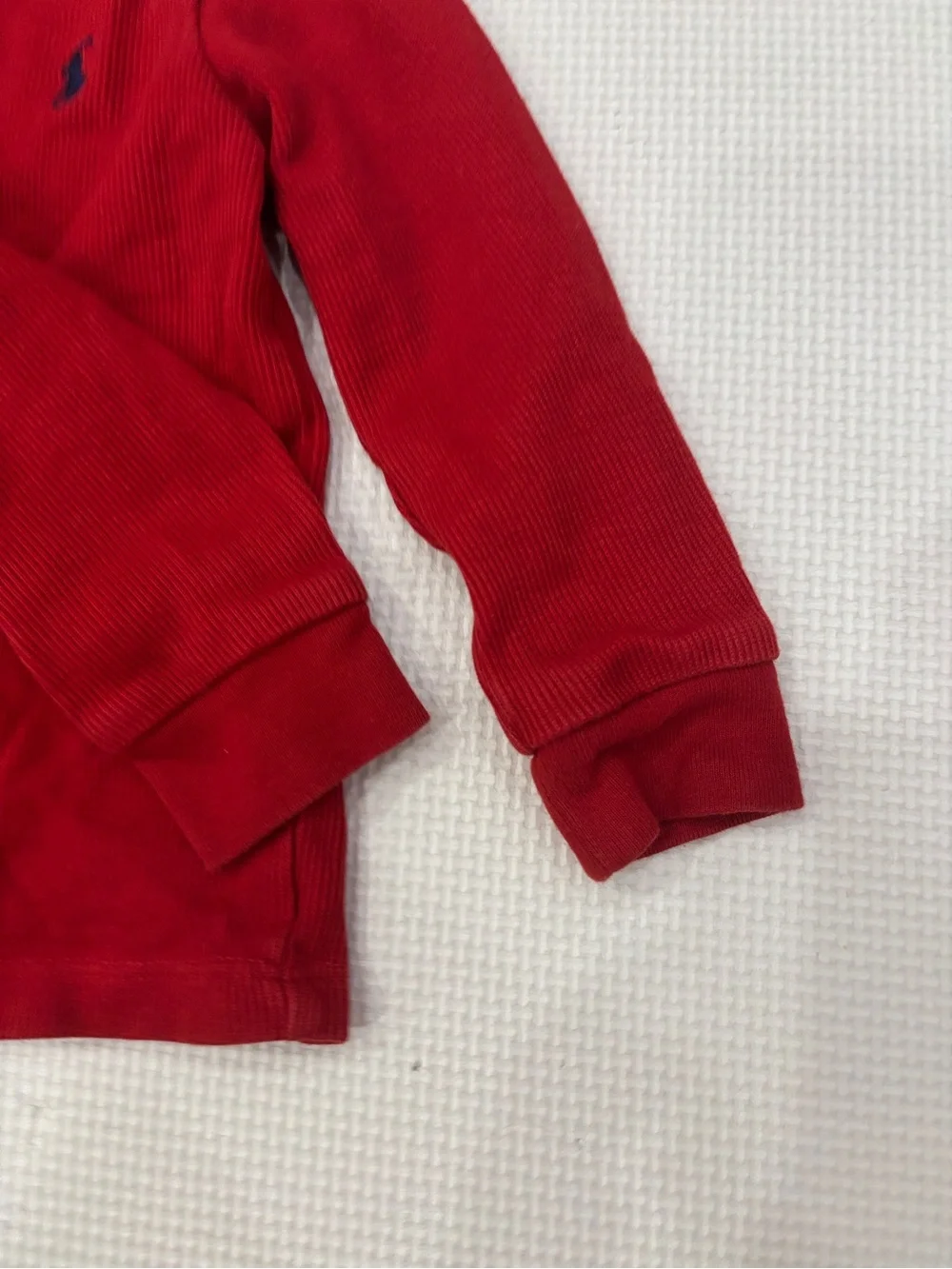 Ralph Lauren Red Long-Sleeve Knit Tee with Navy Pony